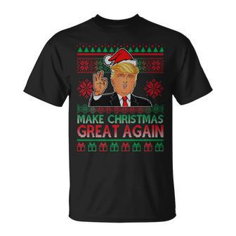 Trump Make Christmas Great Again Ugly V2 Unisex T-Shirt - Monsterry