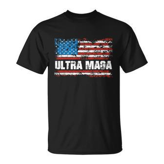 Ultra Maga Distressed United States Of America Usa Flag Tshirt Unisex T-Shirt - Monsterry AU
