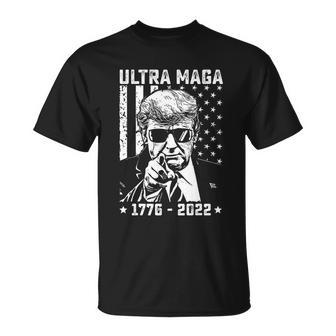 Ultra Maga Donald Trump American Flag Tshirt Unisex T-Shirt - Monsterry CA