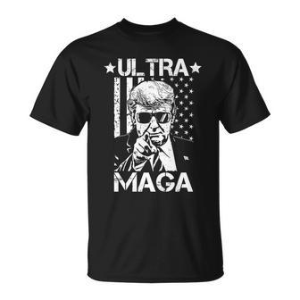 Ultra Maga Donald Trump Usa Flag Tshirt Unisex T-Shirt - Monsterry