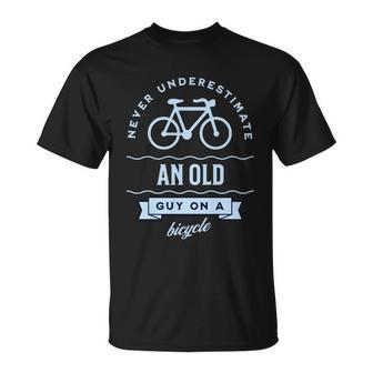 Never Underestimate An Old Guy On A Bicycle T-Shirt - Thegiftio UK