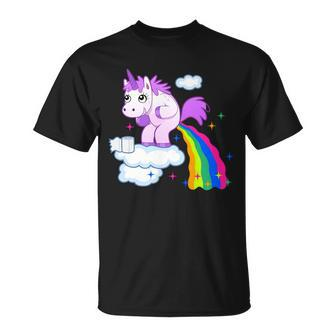 Unicorn Pooping A Rainbow Tshirt Unisex T-Shirt - Monsterry AU