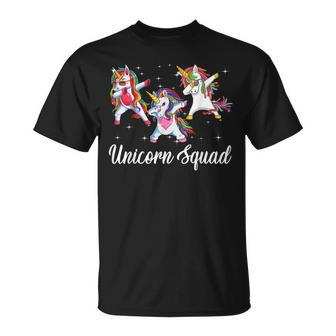 Unicorn Squad Funny Birthday Party Dabbing Unicorn Lover Unisex T-Shirt - Seseable