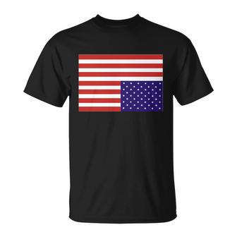 Upside Down American Flag In Distress Unisex T-Shirt - Monsterry UK