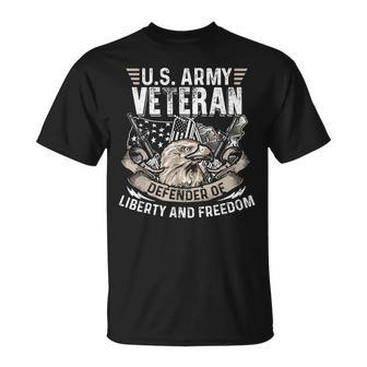 Us Army Veteran Defender Of Liberty 4Th Of July Day Unisex T-Shirt - Seseable