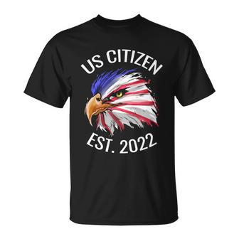 Us Citizen Est 2022 Eagle In Colors Of Us Flag Patriotic Gift Unisex T-Shirt - Monsterry