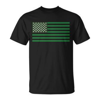Usa Flag Marijuana Cannabis Weed Styled Unisex T-Shirt - Monsterry