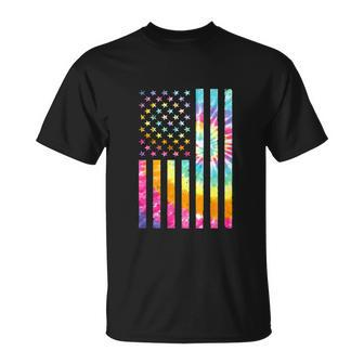 Usa Patriotic American Flag For Men Tie Dye Unisex T-Shirt - Monsterry