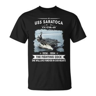 Uss Saratoga Cva 60 The Fighting Cock Unisex T-Shirt - Monsterry