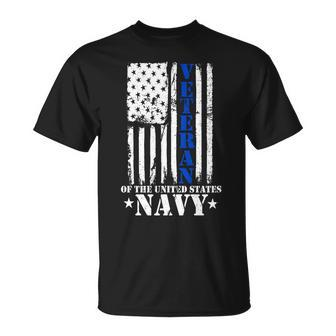 Veteran Of The United States Navy Flag Tshirt Unisex T-Shirt - Monsterry