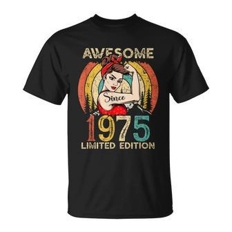 Vintage 1975 Birthday Gift For Women 47 Year Old Birthday Unisex T-Shirt - Monsterry DE