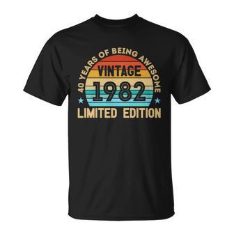 Vintage 1982 Almost All Original Parts Retro Funny 40Th Birthday Gift Unisex T-Shirt - Monsterry