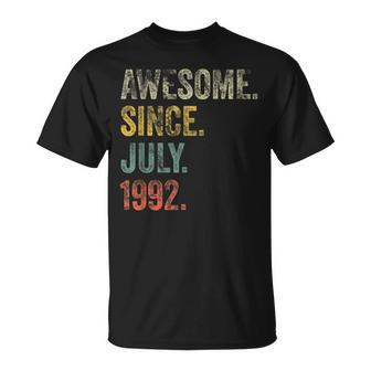 Vintage 1992 30Th Birthday Awesome Since July 1992 Unisex T-Shirt - Seseable