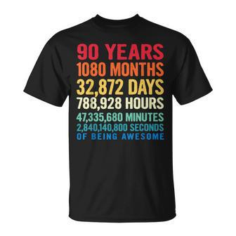 Vintage 90 Years Of Being Awesome Unique 90Th Birthday Gifts Unisex T-Shirt - Seseable