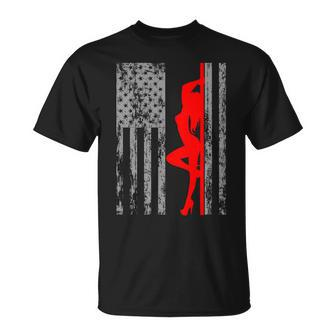 Vintage American Pole Dancer Stripper Usa Flag Tshirt Unisex T-Shirt - Monsterry CA