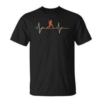 Vintage Baseball Player Heartbeat Baseball T-shirt - Thegiftio UK