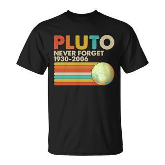 Vintage Colors Pluto Never Forget Unisex T-Shirt - Monsterry CA