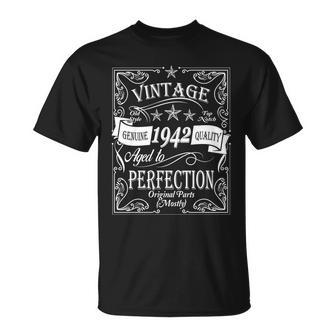 Vintage Genuine Quality 1942 Original Parts Mostly 80Th Birthday Unisex T-Shirt - Monsterry UK