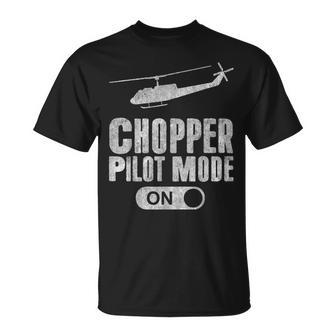 Vintage Huey Helicopter Pilot Mode On Distressed T-shirt - Thegiftio UK