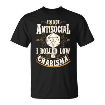Vintage Im Not Antisocial I Rolled Low On Charisma Tshirt Unisex T-Shirt - Monsterry AU