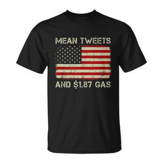 Vintage Old American Flag Mean Tweets And 187 Gas Unisex T-Shirt - Monsterry