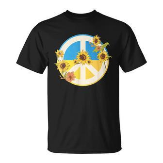 Vintage Peace Ukraine Sunflower Unisex T-Shirt - Monsterry