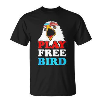 Vintage Play Free Bird Bald Eagle American Patriotic Usa Unisex T-Shirt - Monsterry