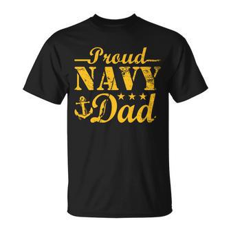 Vintage Proud Navy Dad Unisex T-Shirt - Monsterry AU