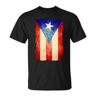Vintage Puerto Rico Flag V2 Unisex T-Shirt - Monsterry