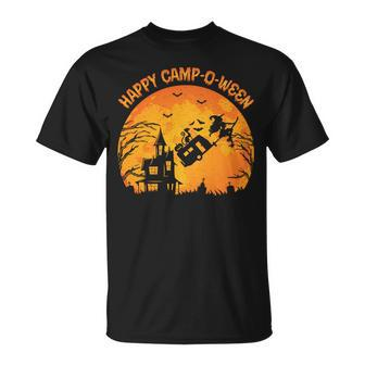 Vintage Retro Happy Camp-O-Ween Camping Halloween Sweatshirt Men Women T-shirt Graphic Print Casual Unisex Tee - Thegiftio UK