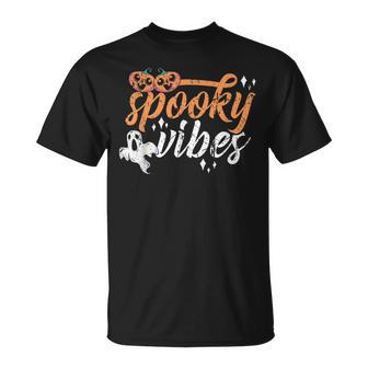 Vintage Spooky Vibes Halloween Novelty Graphic Art Design Unisex T-Shirt - Seseable