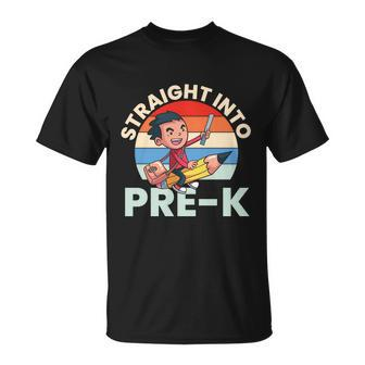 Vintage Straight Into Prek Boy Back To School Unisex T-Shirt - Monsterry