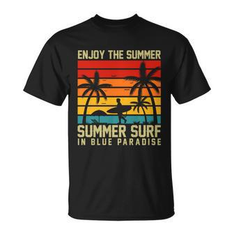 Vintage Summer Surf Paradise In Blue Paradise T-shirt - Thegiftio UK