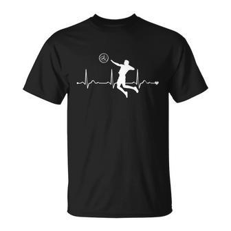 Volleyball Heartbeat Clothing Gift Boys Girls Volleyball Coach Gift Unisex T-Shirt - Monsterry DE