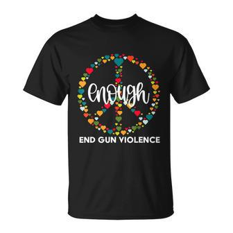 Wear Orange Peace Sign Enough End Gun Violence Unisex T-Shirt - Monsterry