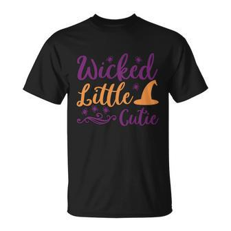 Wicked Little Cutie Witch Hat Halloween Quote Unisex T-Shirt - Monsterry CA