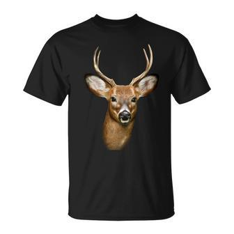 Wildlife Big Face Young Buck Deer Portrait Unisex T-Shirt - Monsterry CA