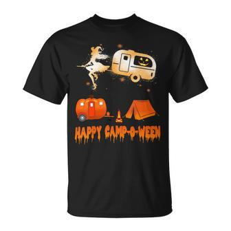 Womans Happy Camp O Ween Witches Camping Halloween T Shirt Men Women T-shirt Graphic Print Casual Unisex Tee - Thegiftio UK