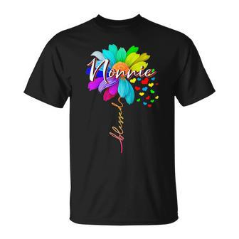 Womens Blessed Nonnie Flower Funny Nonnie Flower Mothers Day Gift Men Women T-shirt Graphic Print Casual Unisex Tee - Thegiftio UK