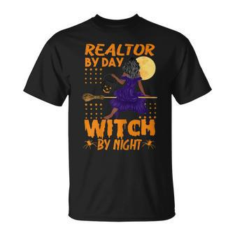 Womens Halloween Real Estate Agent Realtor By Day Witch By Night Unisex T-Shirt - Seseable
