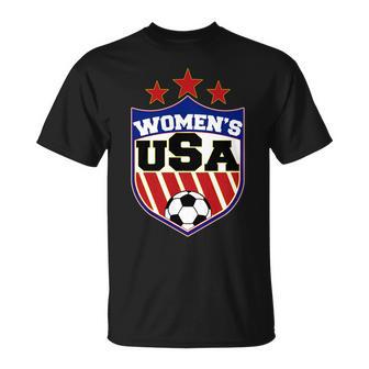 Womens Soccer Usa Emblem Unisex T-Shirt - Monsterry UK