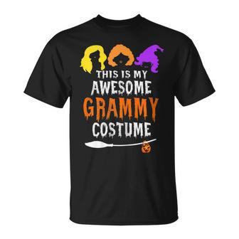 Womens This Is My Awesome Grammy Costume Halloween Witch Grandma Unisex T-Shirt - Seseable