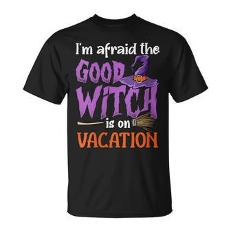 Womens Witch Funny Halloween Broomstick Bad Witch Unisex T-Shirt - Seseable