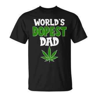Worlds Dopest Dad Marijuana Weed Unisex T-Shirt - Monsterry UK