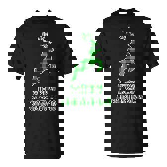 Xmas With Buffalo Plaid Cute Deer Men Women T-shirt Graphic Print Casual Unisex Tee - Thegiftio