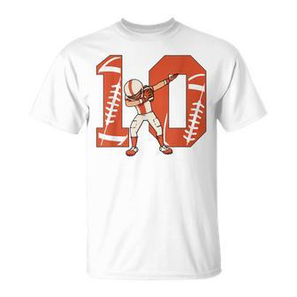 10 Years Old Boy Football Player 10Th Football Birthday Boys Unisex T-Shirt - Seseable