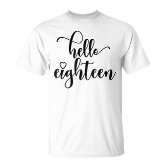 18Th Birthday N Girls Hello Eighn 18 Years Old T-shirt - Thegiftio UK