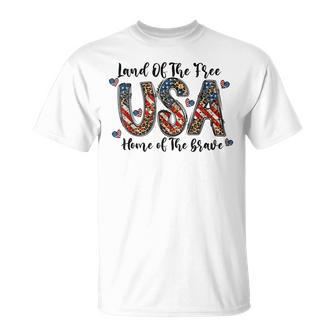 America Land Of The Free Home Of The Brave T-shirt - Thegiftio UK