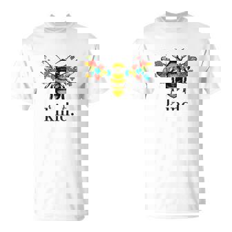 Autism Awareness Bee Kind Puzzle Pieces Tshirt Unisex T-Shirt - Monsterry