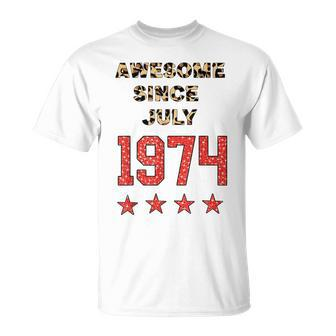 Awesome Since July 1974 Leopard 1974 July Birthday Unisex T-Shirt - Seseable